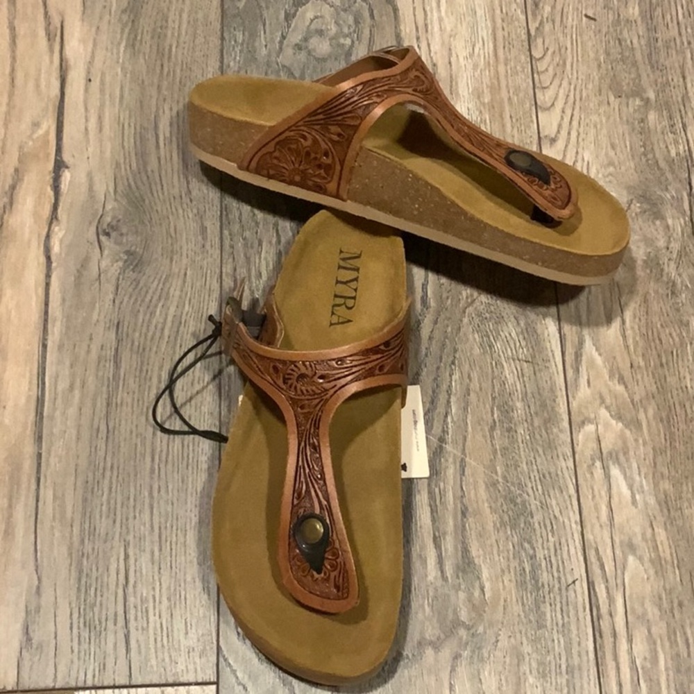 NEW Myra  Brown Bohemian Sandals - Picture 2 of 3